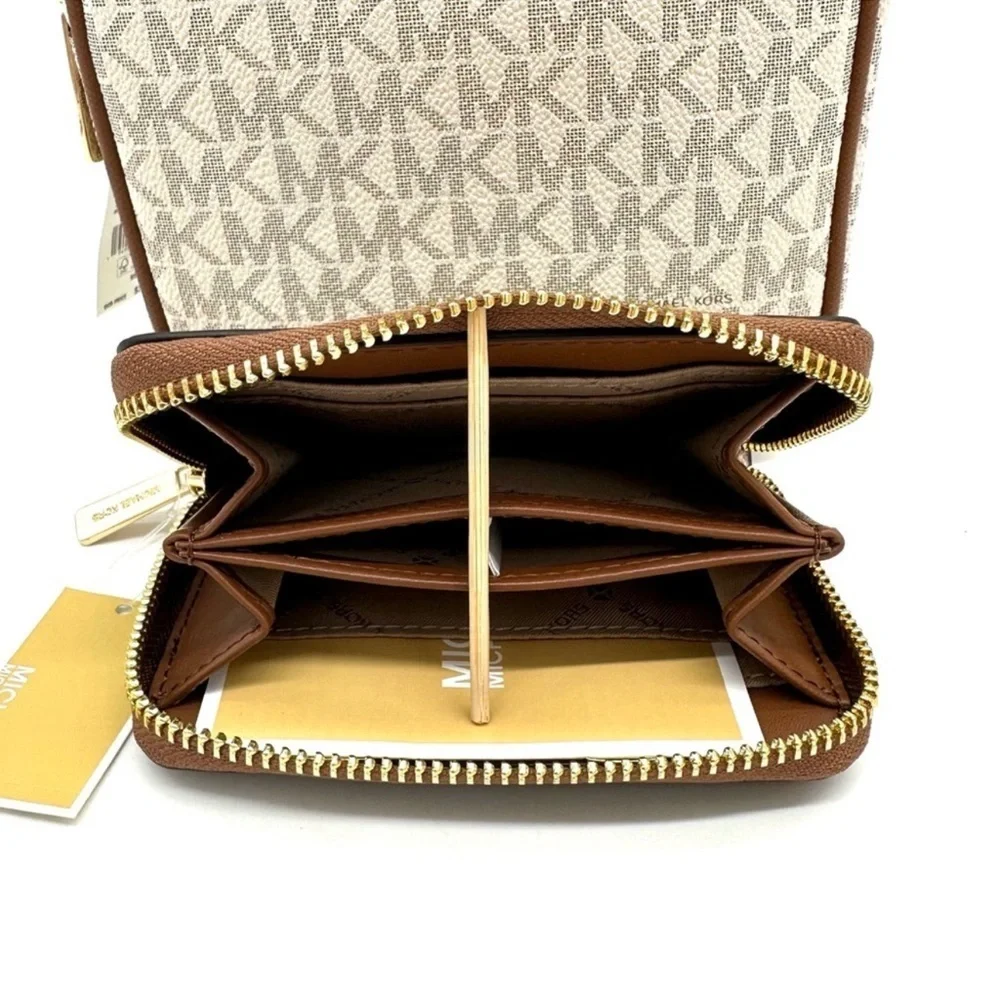 Michael Kors Medium NS Chain Xbody Bag & Jet Set Travel MD ZA Card Case Wallet